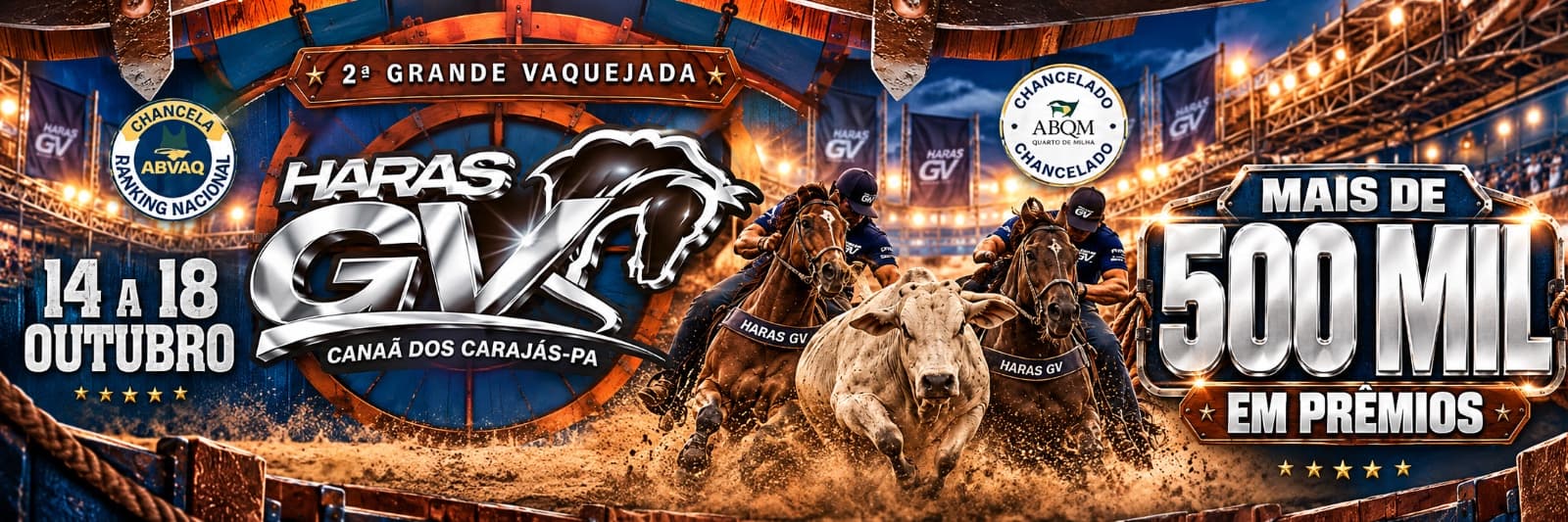 Banner de 2ª GRANDE VAQUEJADA HARAS GV